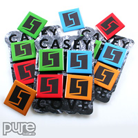 Die Cut Button Packs featuring four square buttons for Casey Cove