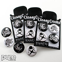 Black and White Button Packs for Classy Crooks