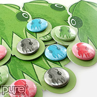 Closeup of Squid Shaped Button Packs