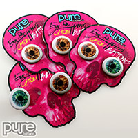 Skull Shaped Die Cut Button Packs with Eyeball Buttons